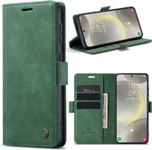 Geschikt voor Samsung Galaxy S24 hoesje - Solidenz Bookcase S24 - Telefoonhoesje S24 met pasjeshouder - Cover Urban Book - Groen
