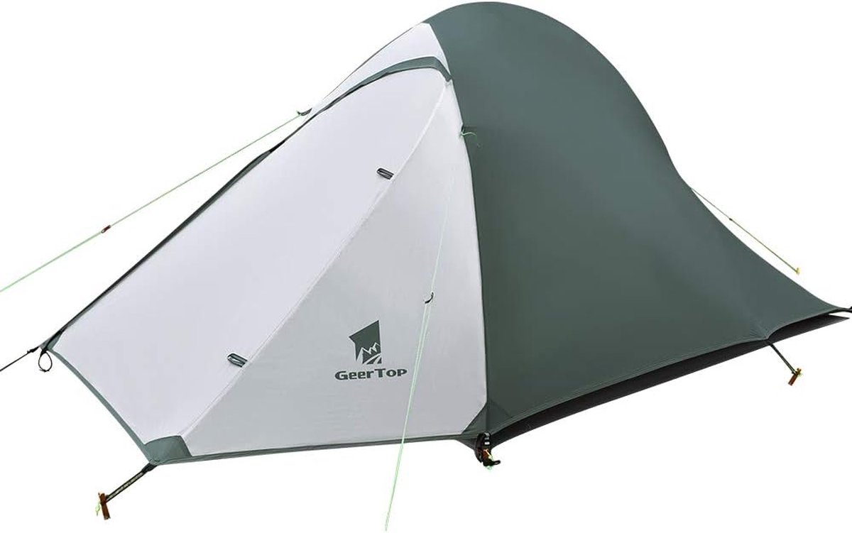 Campingtent, ultralichte dubbele tent voor 2 personen, 3-4 seizoenen, campingtent voor trekking, outdoor, festival met kleine verpakkingsmaat