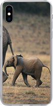 Geschikt voor iPhone Xs hoesje - Olifant - Dieren - Savanne - Natuur - Siliconen Telefoonhoesje