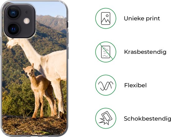 Coque iPhone 12 mini - Alpagas - Berg - Nature - Coque de téléphone en Siliconen