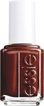 Flesje Essie nagellak in de kleur donkerbruin, met witte dop.