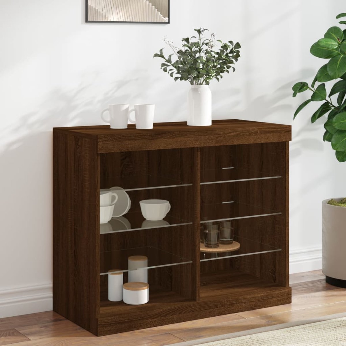 Dressoir met LED-verlichting 162x37x100 cm zwart kopen Dressoir met LED-verlichting 162x37x100 cm zwart kopen