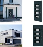 vidaXL Voordeur 100x210 cm aluminium en PVC antracietkleurig - Voordeur - Voordeuren - Buitendeur - Voor Deur