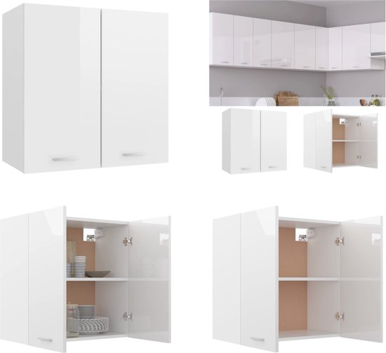 vidaXL Hangkast 60x31x60 cm bewerkt hout wit
