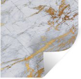 Stickers Stickers muraux - Marbre - Grijs - Or - 120x120 cm - Feuille adhésive XXL