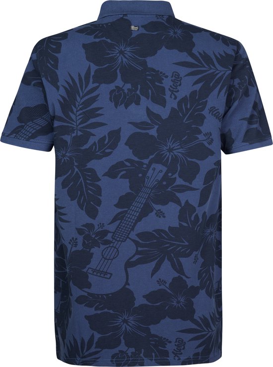 Petrol Industries - Heren All-over Print Polo Verdant - Blauw