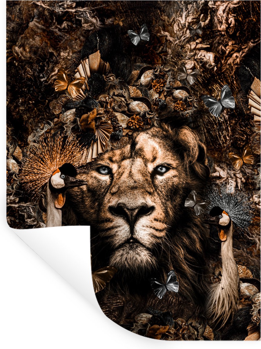 Muurstickers - Sticker Folie - Leeuw - Luxe - Vogels - 30x40 cm - Plakfolie - Muurstickers