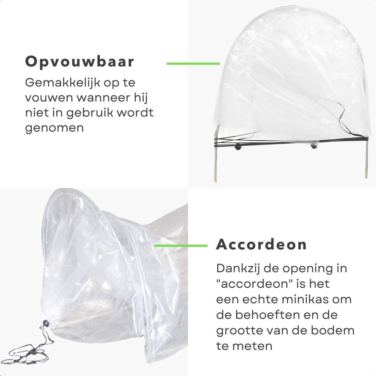 1SET/tuinhoepels voor doe-het-zelf kweektunnel, roestvrij glasvezel