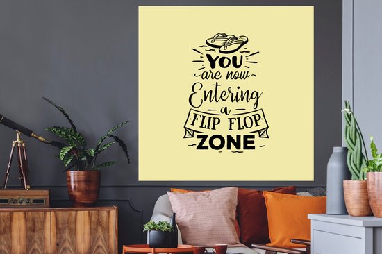 Stickers muraux - Été - Proverbes - Jaune - 120x120 cm - Feuille adhésive XXL