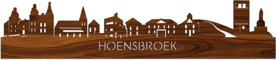 Skyline Hoensbroek Palissander hout - 80 cm - Woondecoratie - Wanddecoratie - Meer steden beschikbaar - Woonkamer idee - City Art - Steden kunst - Cadeau voor hem - Cadeau voor haar - Jubileum - Trouwerij - WoodWideCities