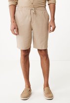 DANIEL Basic Linen Shorts Mannen - Zand - Maat L