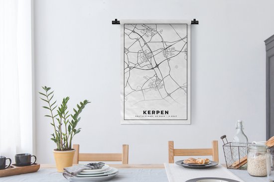 Wandkleed - Wanddoek - Kerpen - Plattegrond - Kaart - Stadskaart - 60x90 cm - Wandtapijt