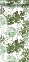 Walls4You behangpapier tropische bladeren groen grijs - 935294 - 53 cm x 10,05 m
