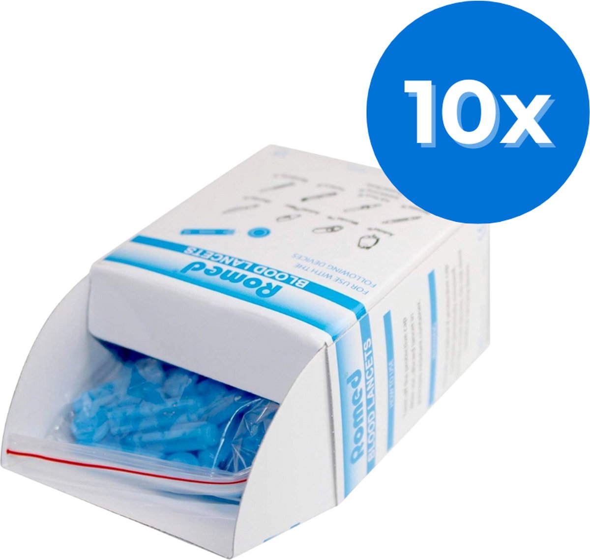 Goedkoopste Romed Bloedlancetten (1000 stuks) - Set van 10 doosjes Romed