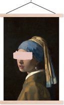 Fille à la boucle d'oreille en perle du vieux maître Johannes Vermeer au coup de pinceau pastel 120x180 cm XXL / Groot format !