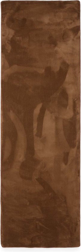 Tapis de couloir soft - Peluche marron 80x250 cm