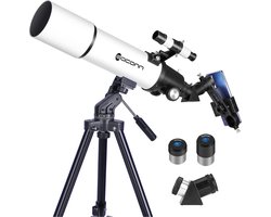 MKSS® Sterrenkijker Telescoop met Accessoires - Voor Volwassenen en Kinderen - Nachtkijker - Inclusief Statief en Tas - Wit - Top Kwaliteit