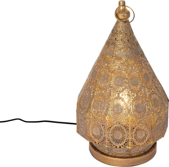 QAZQA mowgli - Oosterse Tafellamp - 1 lichts - H 43 cm - Goud - Woonkamer | Slaapkamer | Keuken