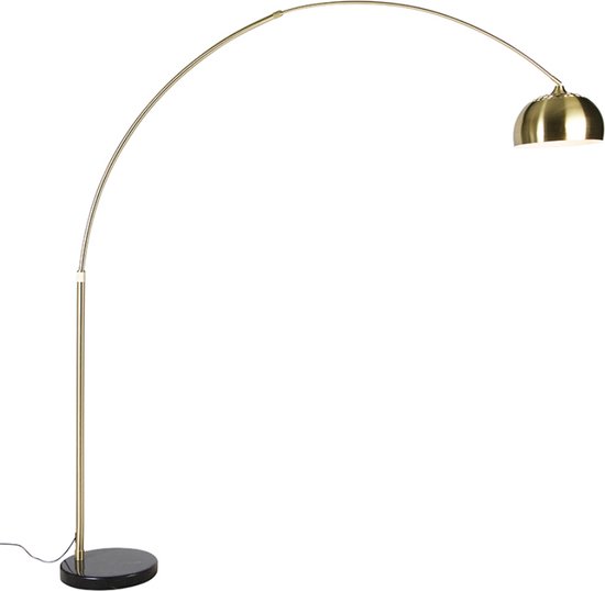 QAZQA xxl - Moderne Booglamp | Vloerlamp | Staande Lamp - 1 lichts - H 2690 mm - Zwart Goud - Woonkamer | Slaapkamer