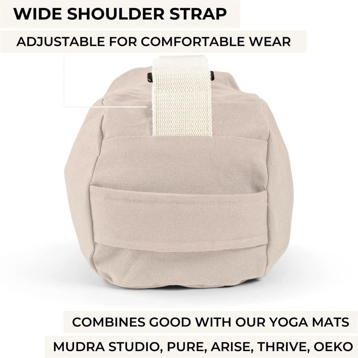 Lotuscrafts Yogatas PUNE van biologisch katoen - biologisch & duurzaam geproduceerd - grote yogamattas met extra ruimte - tas voor yogamatten & yoga-accessoires