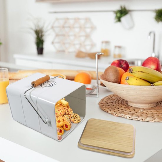 KitchenCraft Serenity Broodtrommel met Luchtdicht Deksel, Ijzer/Mango