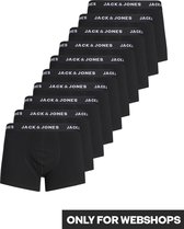 Jack & Jones Effen Zwarte Boxershorts Heren Multipack JACSOLID 10-Pack Onderbroek - Maat XL
