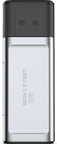 DrPhone KeyLink – USB3.0 Kaartlezer – Geschikt Voor SD & Micro-SD Kaart – Stijlvol Design - Zilver