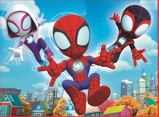 Ravensburger Spidey Kinderpuzzel – 4 Puzzels (12,16,20,24 Stukjes) Voor Kids Vanaf 3 Jaar, 70x50 Cm