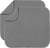 Microvezel afdruipmat voor het drogen van borden, bestek, sneldrogend en onderhoudsvriendelijk, 40 cm x 46 cm, 2 stuks, grijs