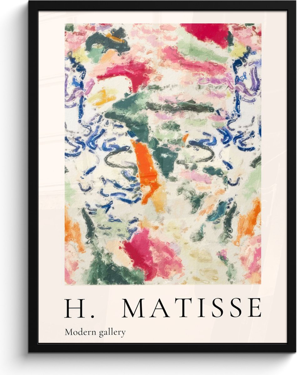 FrameYourWall Poster in lijst - Fotolijst 60x80 cm - Posters - Matisse - Kunst - Kleurrijk - Abstract - Posterlijst zwart - Decoratie - Wanddecoratie woonkamer - Muurdecoratie slaapkamer Matisse - Modern
