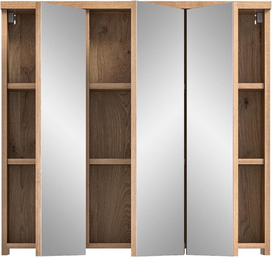 Spiegelkast Met 3 Deuren En Verstelbare Niveaus Voor De Badkamer 65 X 11 X 90 Cm