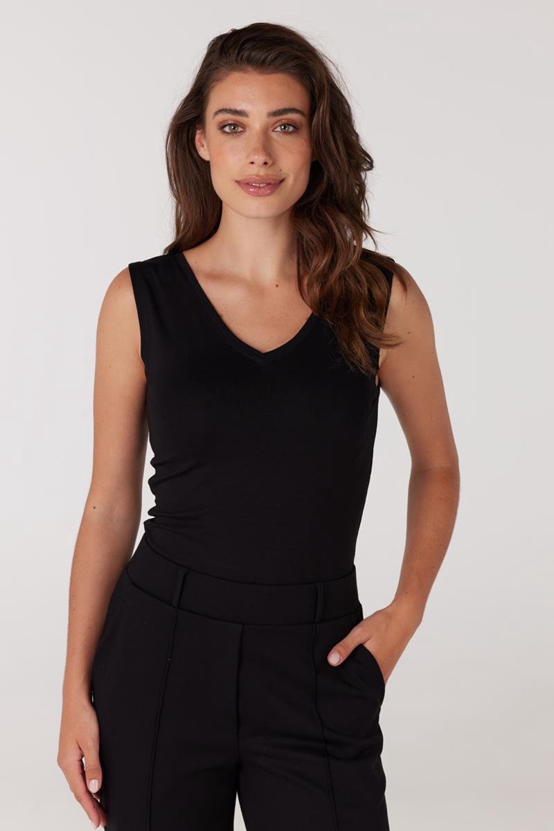 Jansen Amsterdam Dames Top Zwart Nance 2W Tank Top black
