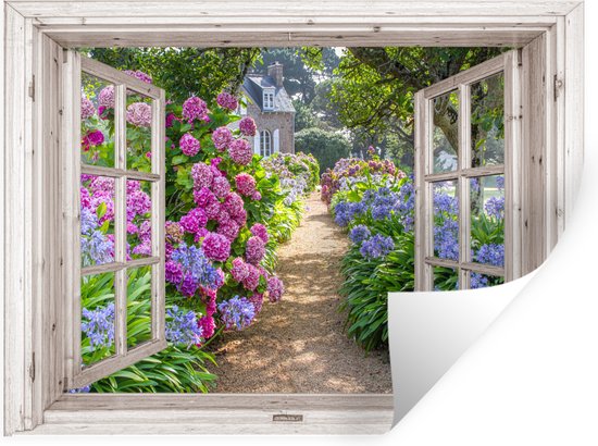 MuchoWow Tuinposter 80x120cm Doorkijk Hortensia Bloemen | Leen Bakker MuchoWow Tuinposter 80x120cm Doorkijk Hortensia Bloemen | Leen Bakker