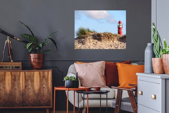 GRAZDesign Muursticker, vuurtoren, zelfklevend, badkamersticker, Noordzee, muursticker, badkamerdeur, tegelsticker, zelfklevende folietegels, 50 x 50 cm