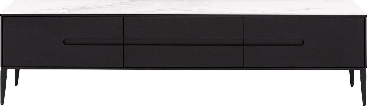 Goossens Tv Meubel Dexter, 3 Laden 40 Cm Diep - Hout Zwart
