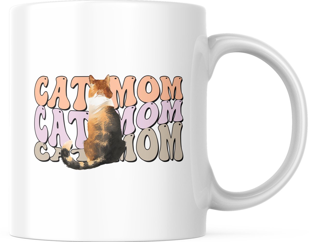 Cat Lover Mok met tekst: Cat Mom | Katten Liefhebber | Katten Spreuk | Cadeau | Grappige mok | Koffiemok | Koffiebeker | Theemok | Theebeker