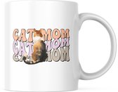 Mug Amoureux des Cat avec texte : Mom Cat | Amoureux des Chats | Sort de Chats | Cadeau | Mug drôle | Tasse de café | Gobelet à café | Tasse à thé | Tasse de thé