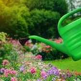 Gieter, kunststof gieter voor tuin, voor binnen en buiten, bloemen, kamerplanten, tuingereedschap voor irrigatie, tuin, huis, met comforthandvat, lichtgewicht, 2,5L, groen