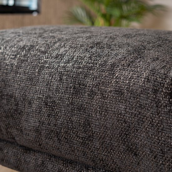 Bronx71® Hocker Denver tissu chenille noir