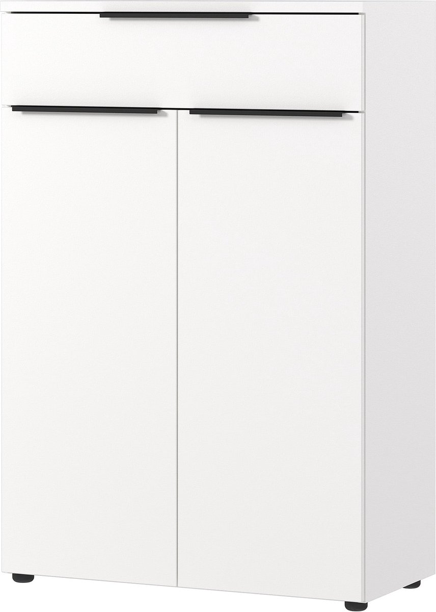 Lage opbergkast Galileo Wit - Breedte 81 cm - Hoogte 120 cm - Diepte 40 cm - Met lades - M