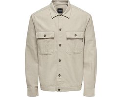 Only & Sons Overhemd Onskennet Ls Linen Overshirt Noos 22019758 Silver Lining Mannen Maat - L