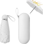 Bol.com Compacte paraplu 6 ribben zakparaplu zonbeschermingparaplu UV-opvouwbare paraplu voor buiten voor zon en regen (wit) wit aanbieding