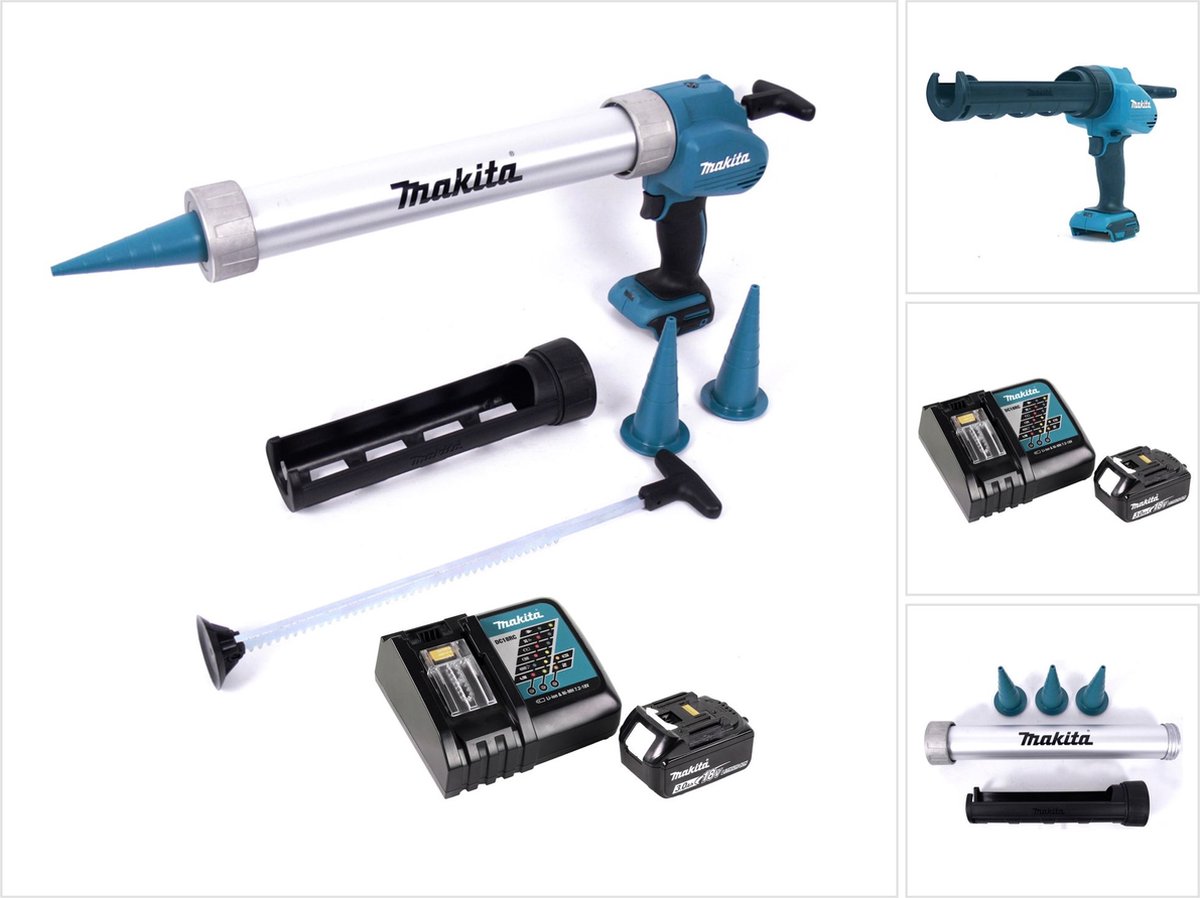 Makita DCG 180 RF1X accupistool 18 V 300 / 600 ml + 1x accu 3.0 Ah + lader