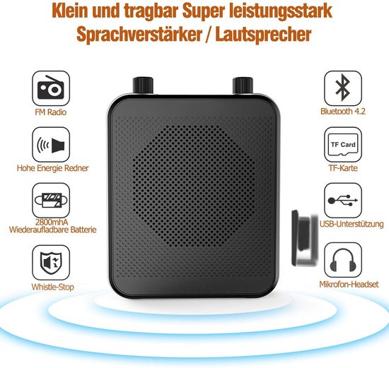 Draagbare spraakversterker met Bluetooth en headset van Clarvox — afbeelding 5