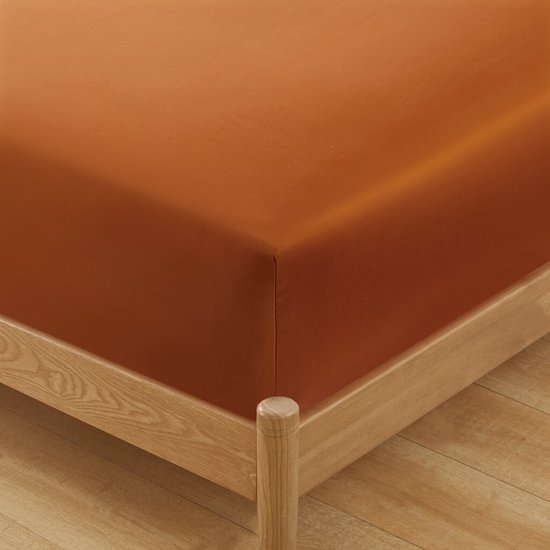 Bamboebaas Surmatelas Premium en Bambou - Orange Amande - 180x200x18 cm