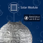 Lumiz Solar Buitenlamp - Buitenverlichting - Lampion - Solar Tuinverlichting - Topaze Rond - 20 cm - Zilver