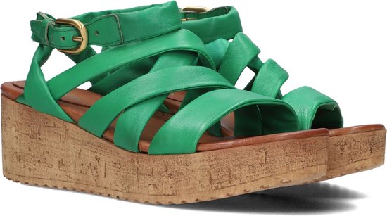 Omoda 722029 Sandalen - Met Sleehak - Dames - Groen - Maat 40