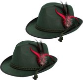 Chapeau de déguisement pour l'Oktoberfest/allemand/tyrolien - 2x - vert - adultes - Carnaval