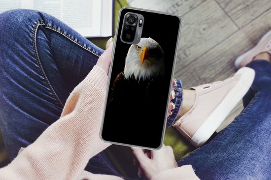 Coque Xiaomi Redmi Note 10 - Aigle - Vogel - Zwart - Coque de téléphone en Siliconen