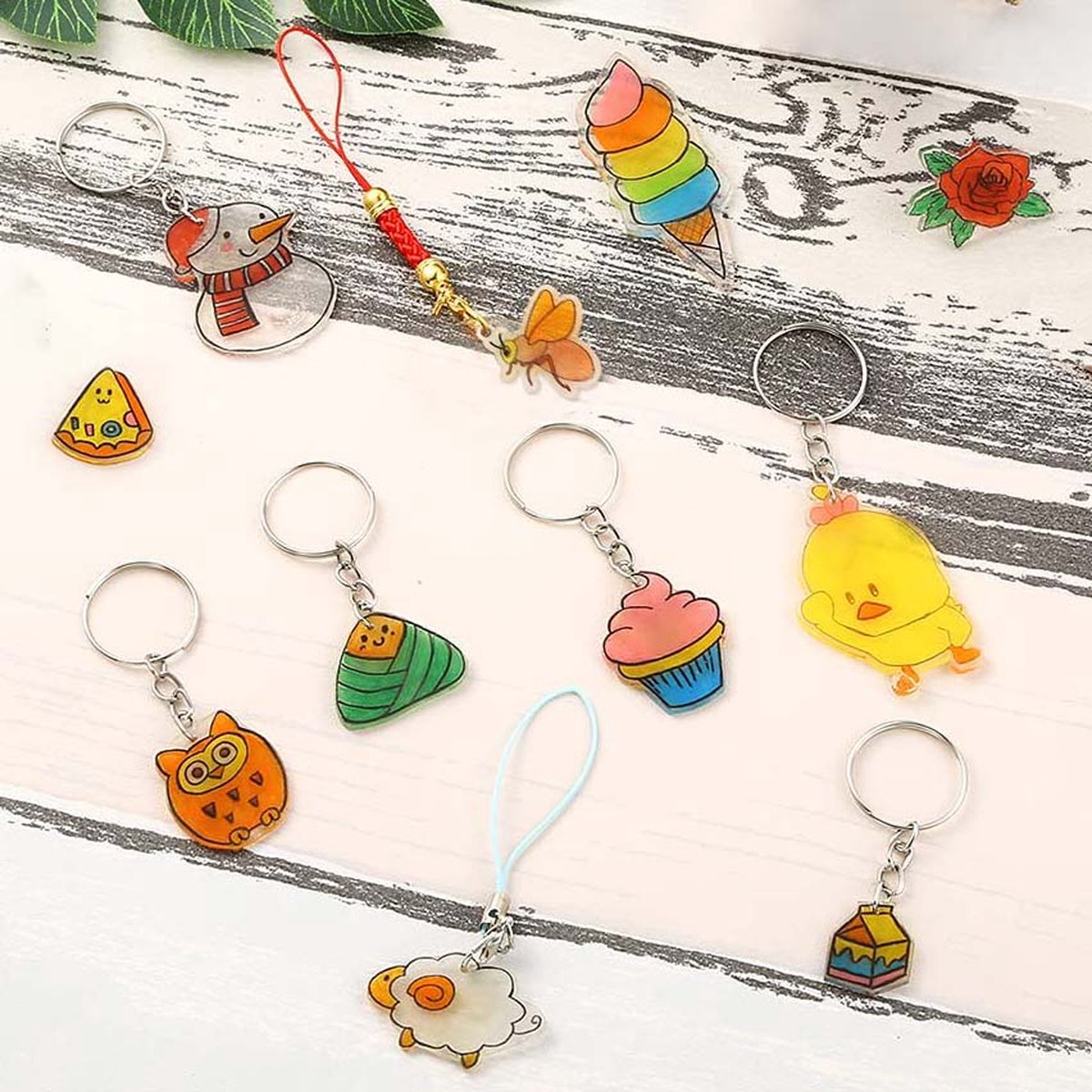 Krimpfolie - 203 Stuks - Krimpie Dinkie - Sleutelhangers Maken - Kleurpotloden - Knutselen - Sieraden Maken — afbeelding 10